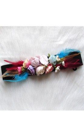 Cinturón flores negro SisiChic